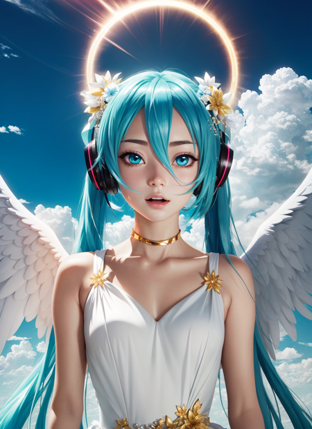 3978530599-2067885434-anime coloring, anime screencap, 1girl,  hatsune miku, white gown, angel, angel wings, golden halo, dark background, upper body,.png